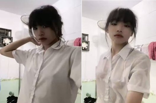 Em gái xinh tắm xong khoe đồng thời thân thể với anh chàng