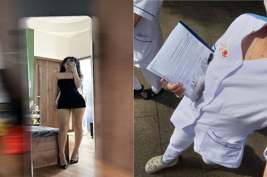 Sinh viên ngành y xinh đẹp với đôi chân dài